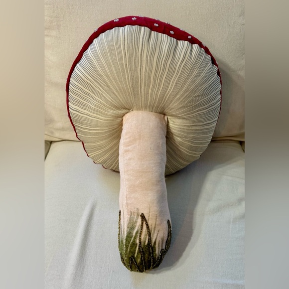 John Derian Target Embellished Velvet Mushroom Pillow EUC - Picture 3 of 7